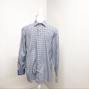 Hammer Made Dress Shirt 42/16.5 Blue/White